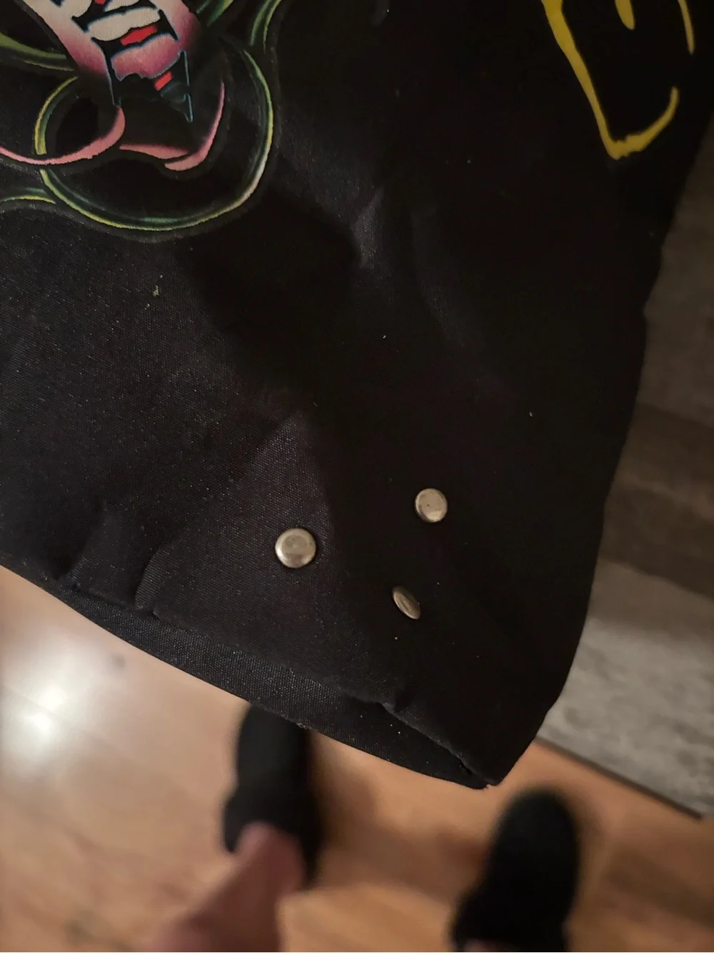 ED HARDY VINTAGE BLACK CANVAS TOTE